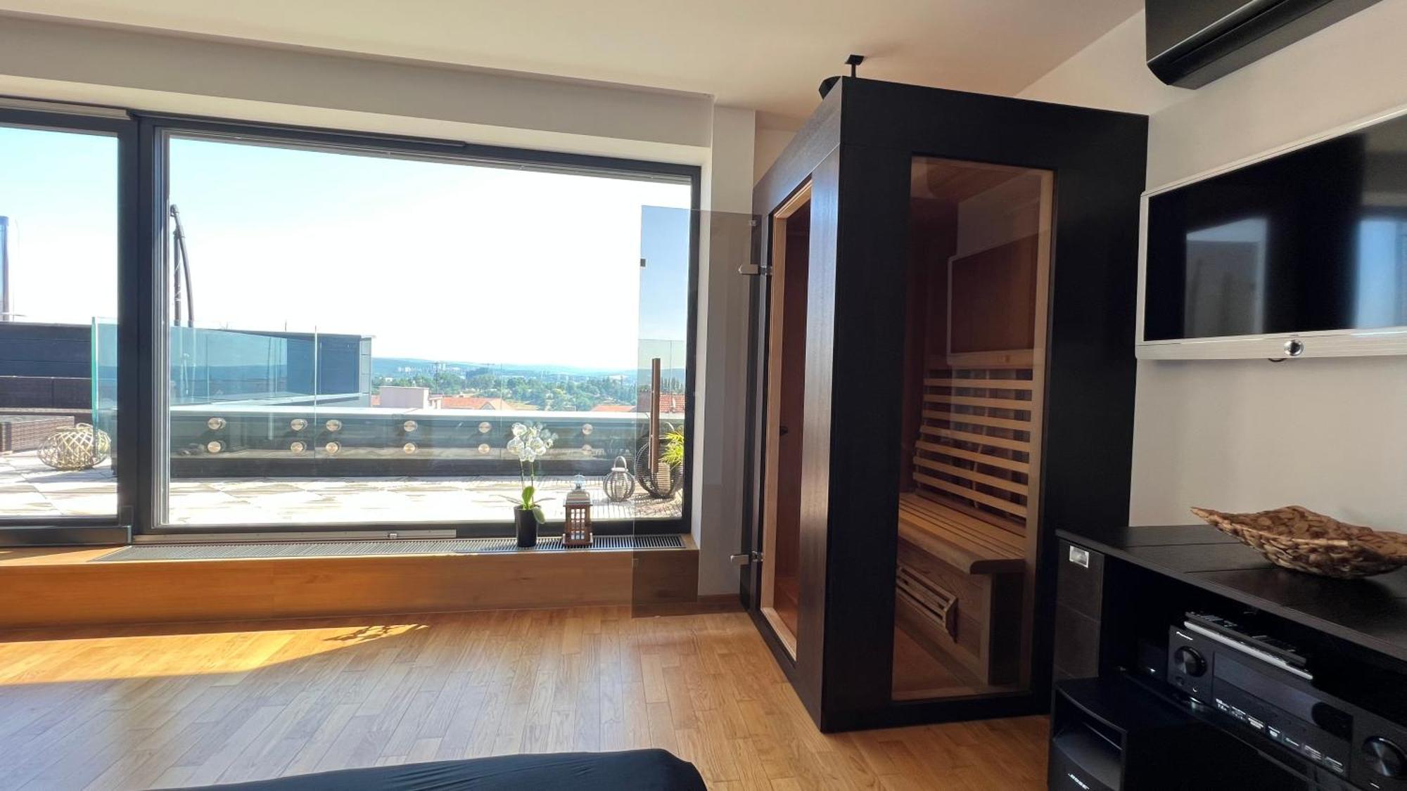 Apartman Se Saunou A Terasou S Vyhledem Na Brno Esterno foto