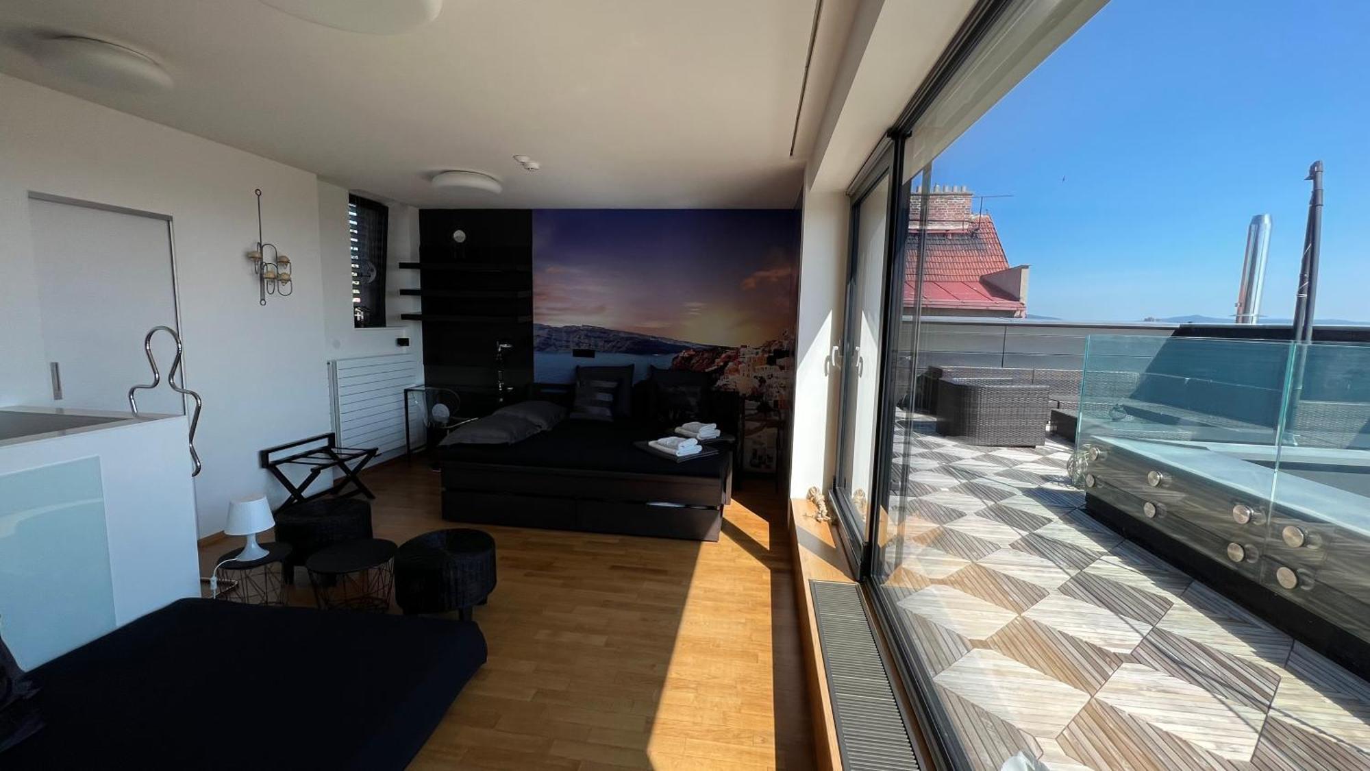 Apartman Se Saunou A Terasou S Vyhledem Na Brno Esterno foto