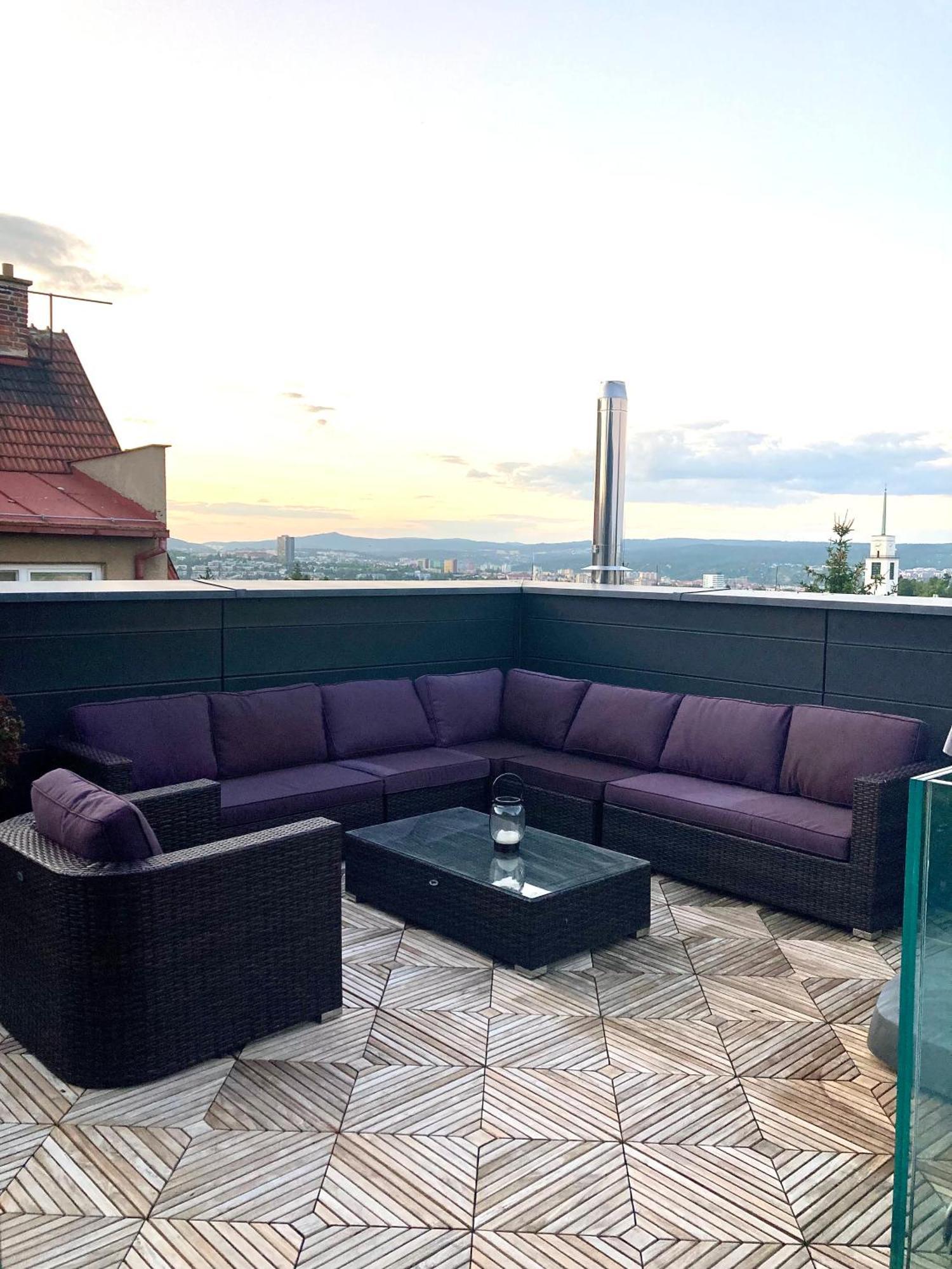 Apartman Se Saunou A Terasou S Vyhledem Na Brno Esterno foto